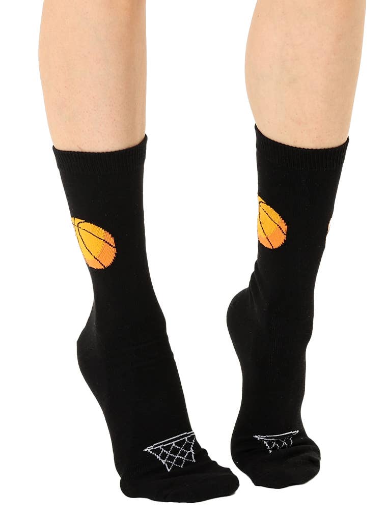 3D Packaged Crew Socks - Basketball - Black | Living Royal