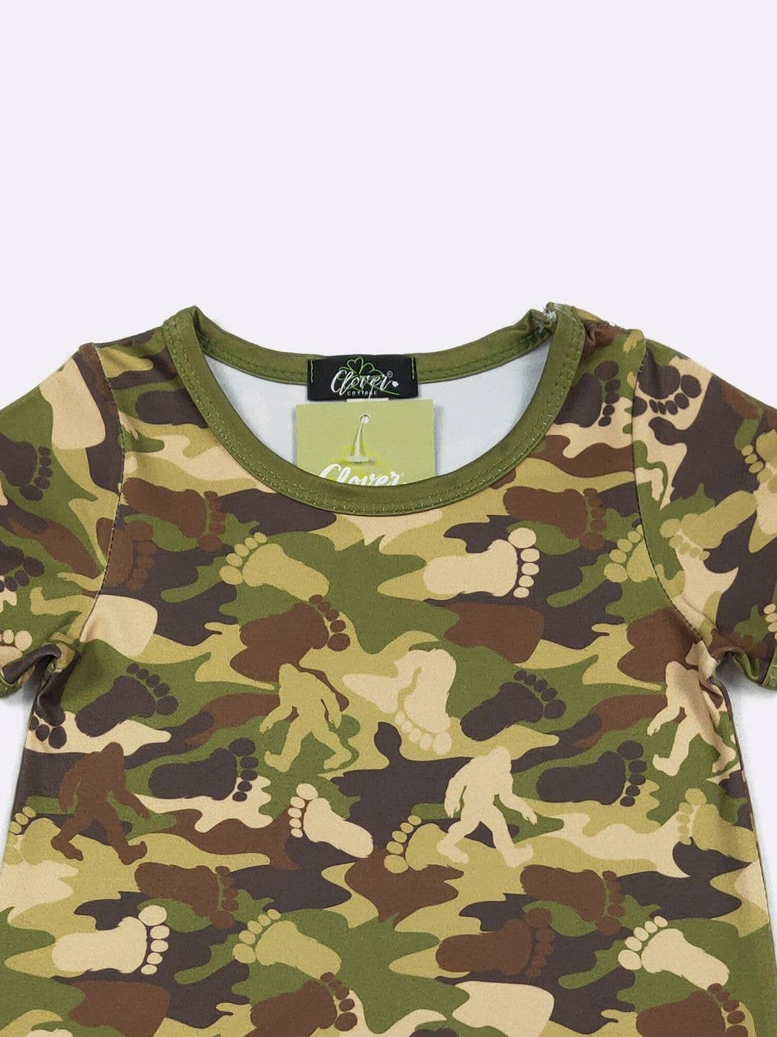 Bigfoot Camo Boy Romper | Clover Cottage