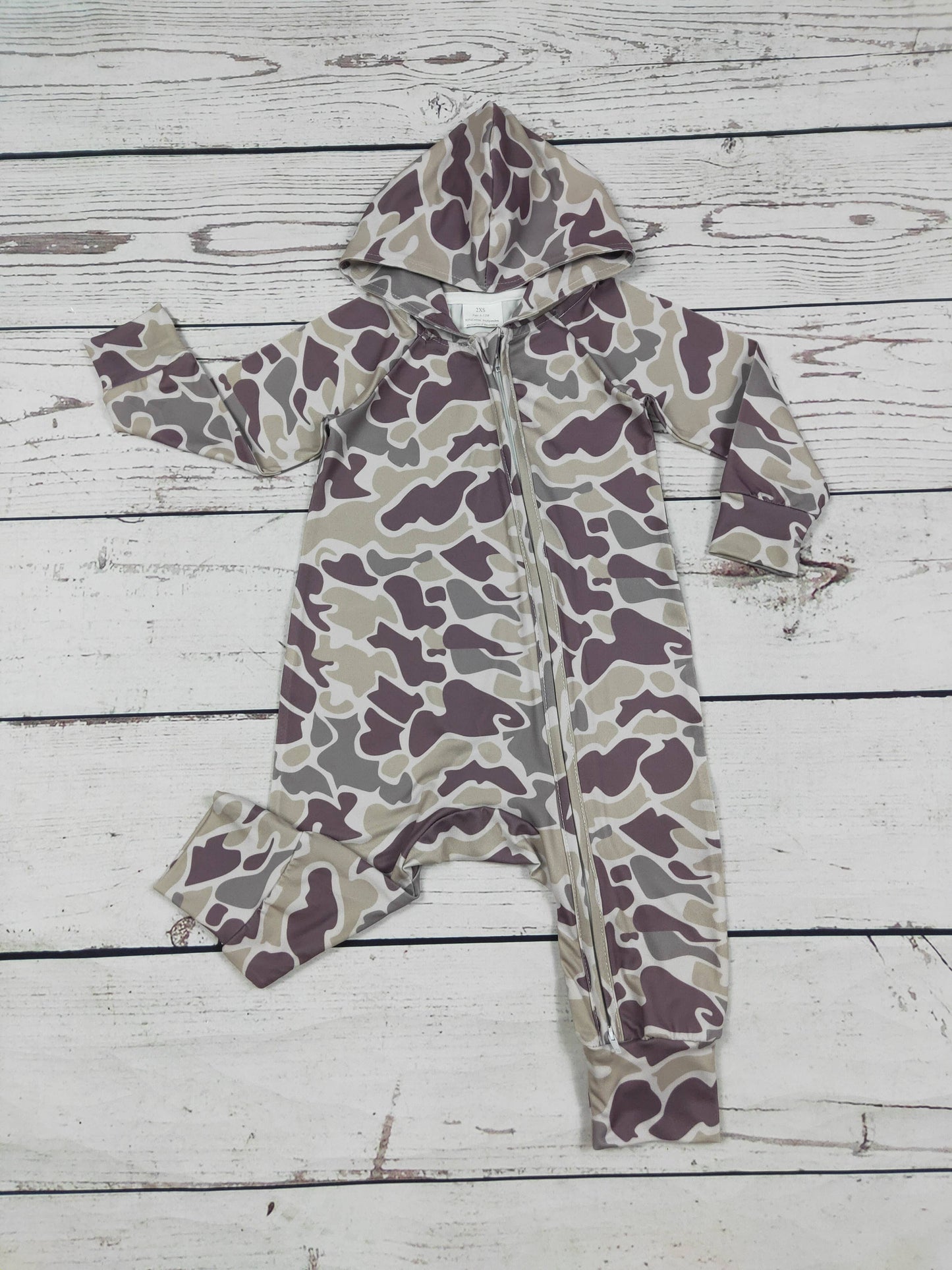 sassy kids palace - Baby Boys Camouflage Printed Romper With Zipper