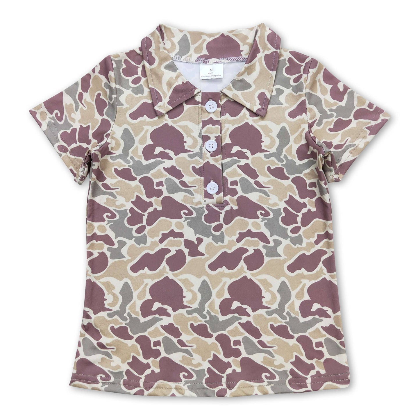 Youth Short Sleeves Camo Polo