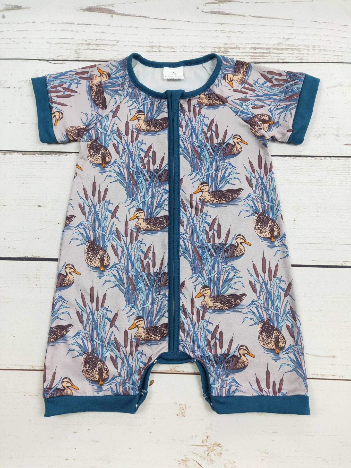 Baby Boy Duck Zipper Romper: 12-18M