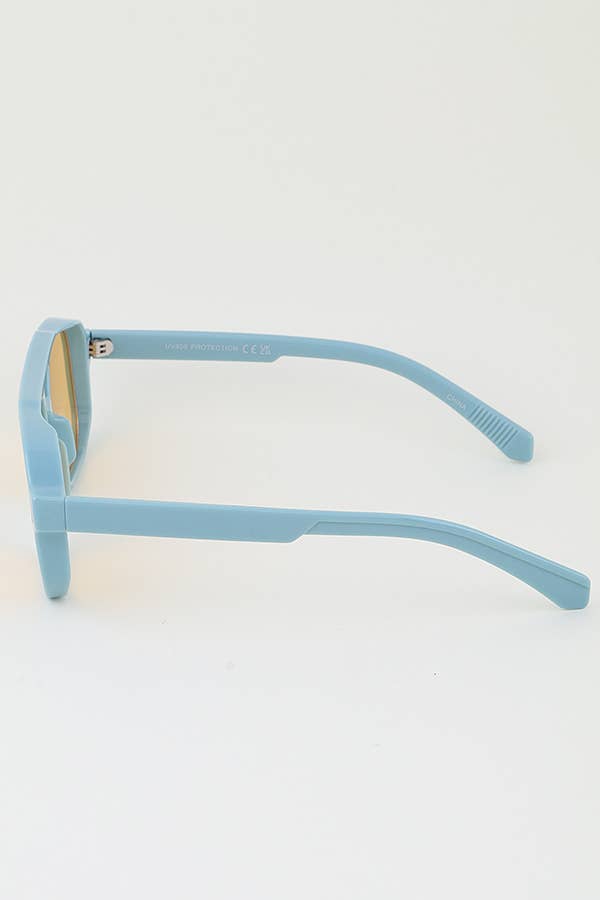 Retro Block Aviator Sunglasses: MULTICOLOR