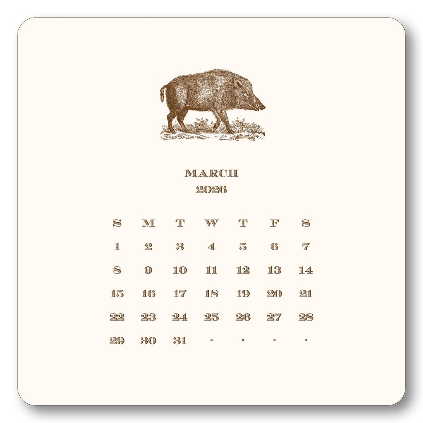 2026 Hunt Calendar with Easel: Complete Set
