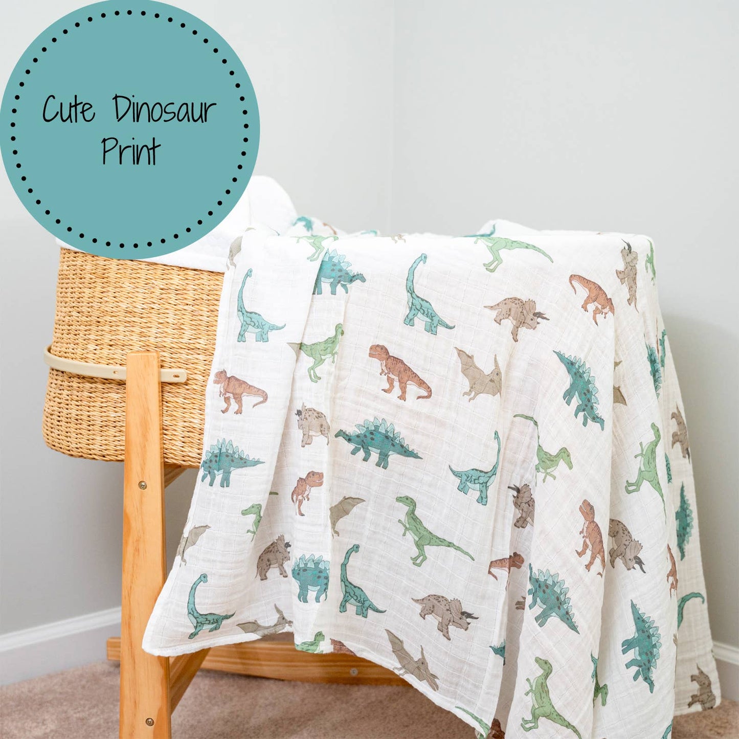 Have A T-rexcellent Day Dinosaur Baby Swaddle Blanket