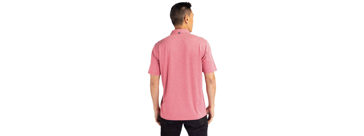 Cutter & Buck Forge Eco Heather Stripe Recycled Mens Polo: College Purple Heather / Large / MCK01303
