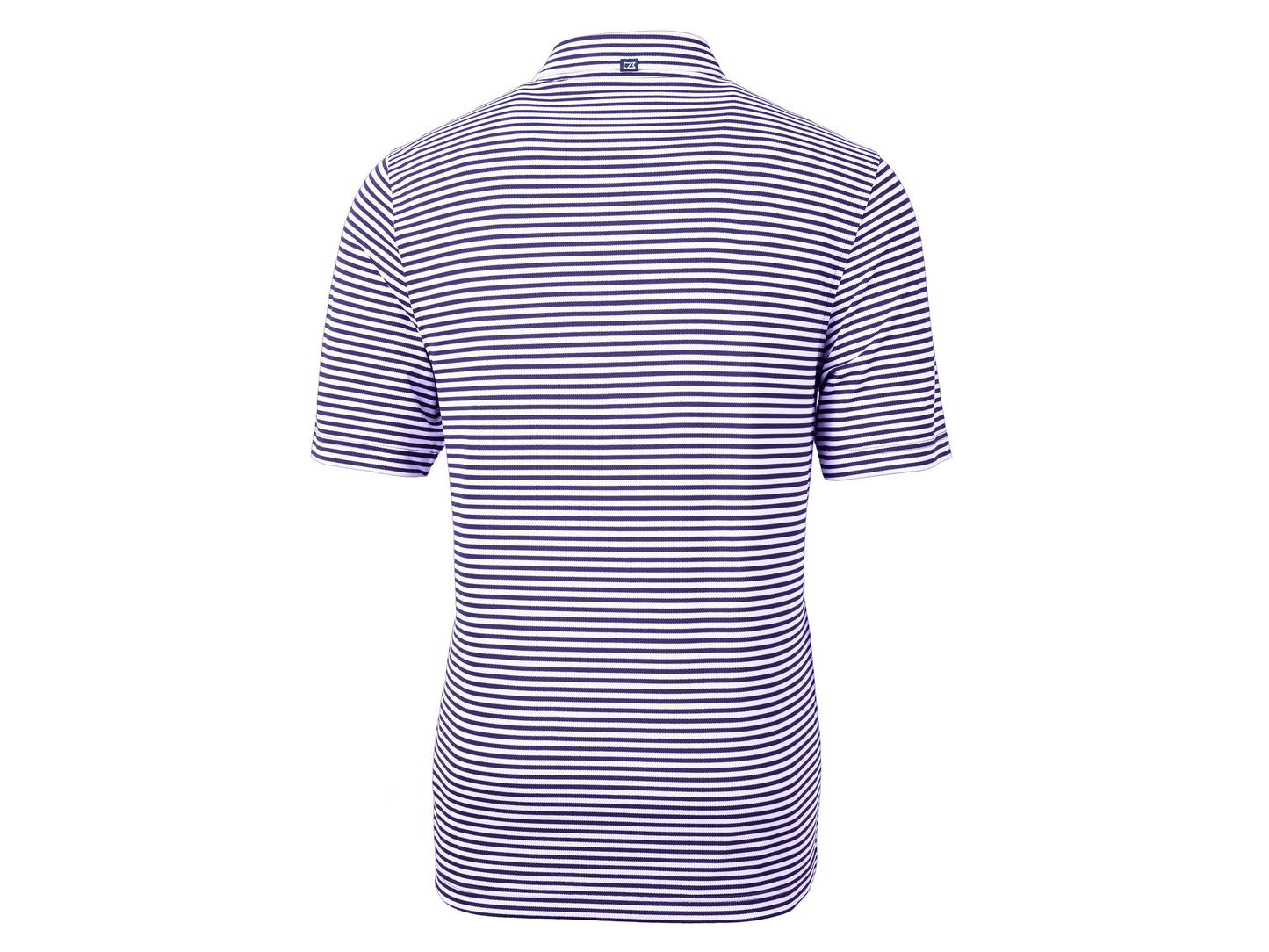 Virtue Eco Pique Stripe Recycled Mens Polo in College Purple | Cutter Buck