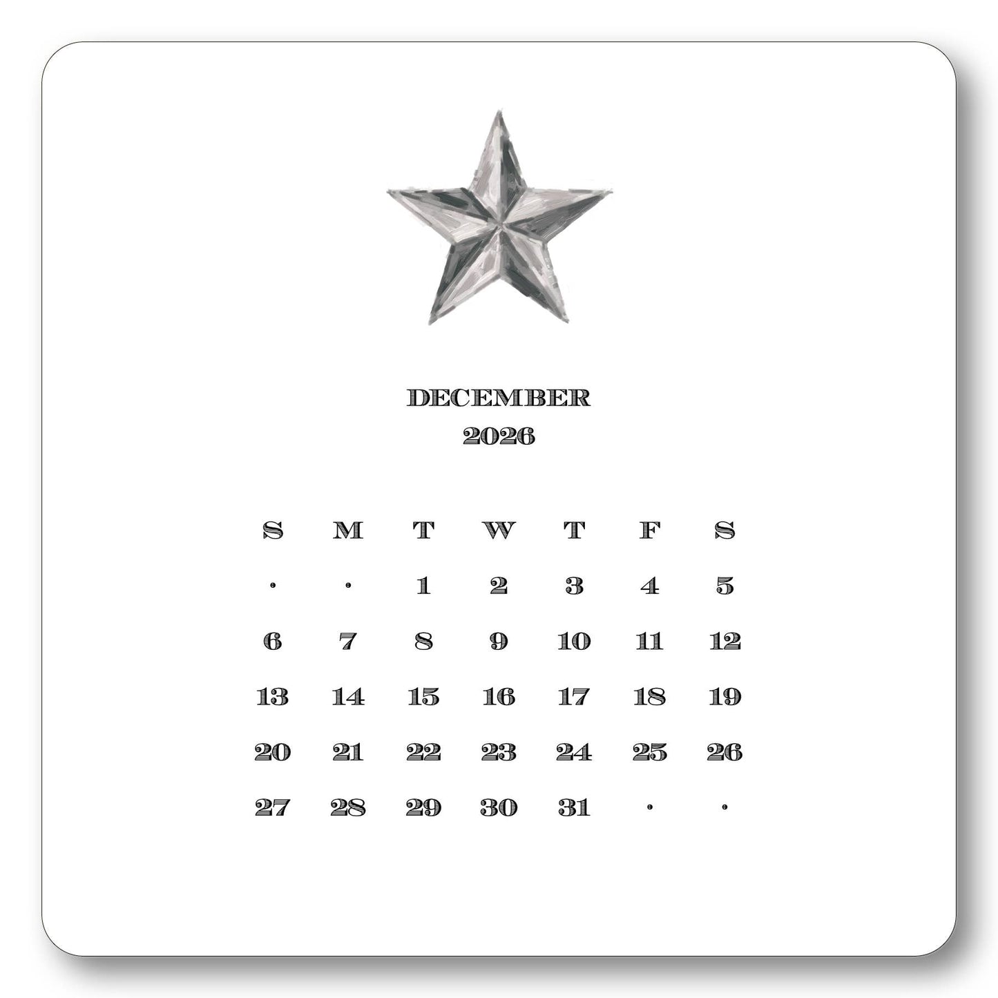 2026 Texas Calendar with Easel : Complete Set