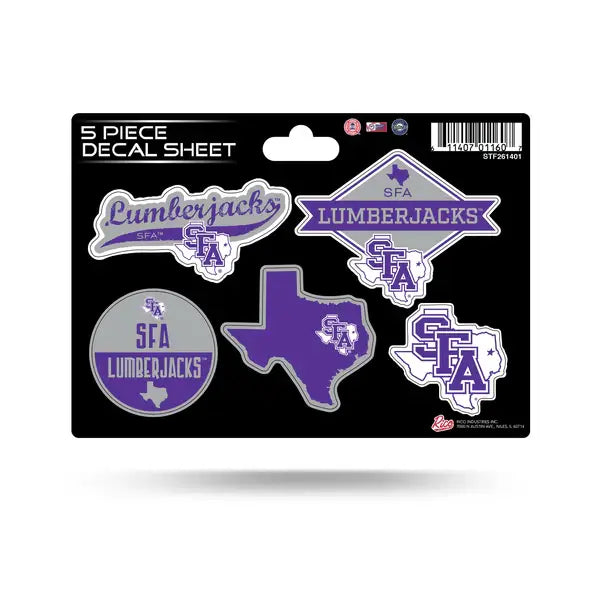 NCAA SFA Lumberjacks 5 Piece Decal Sheet