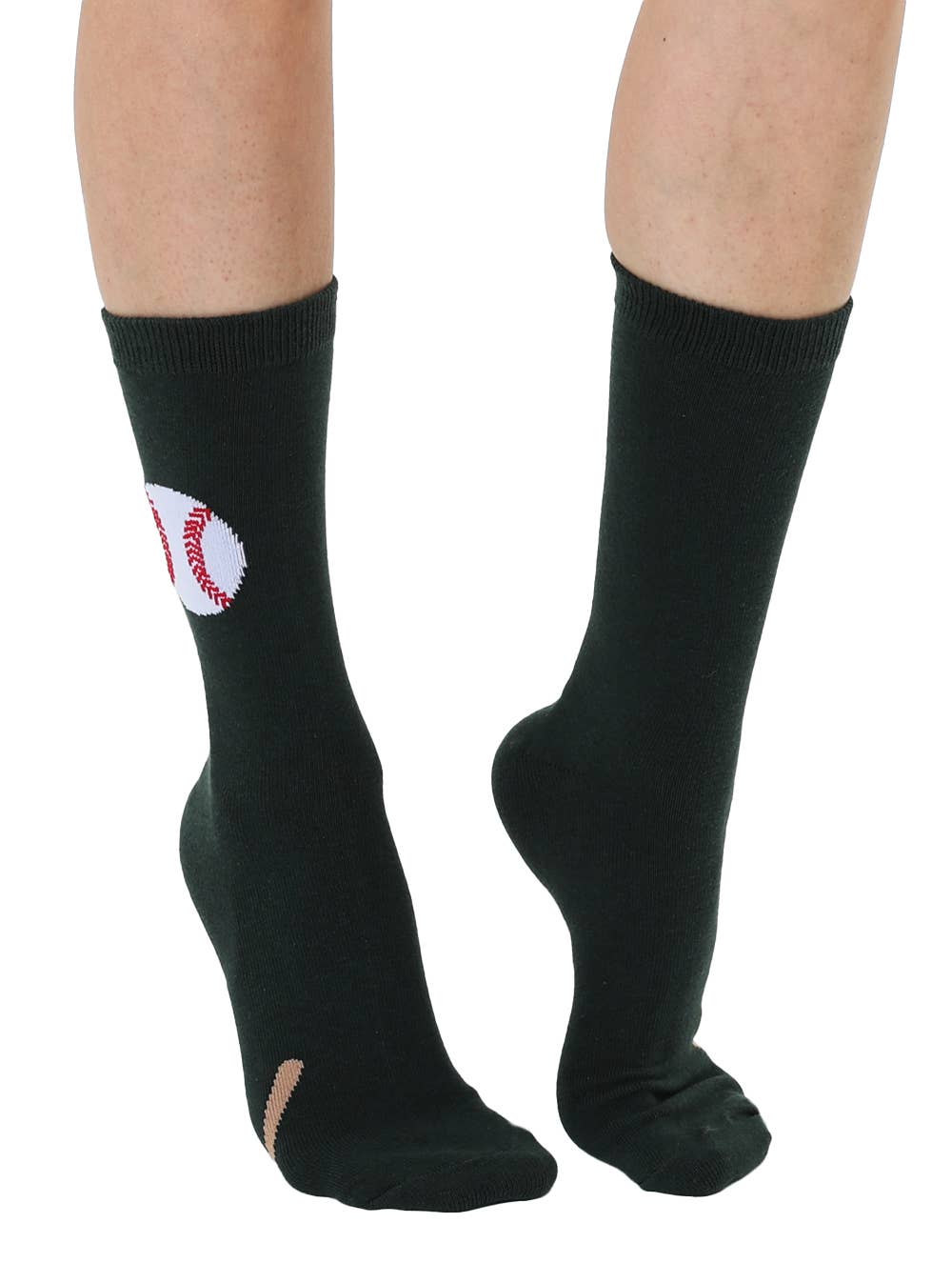 3D Packaged Crew Socks - Baseball w/ Bat - Forest Green | Living Royal