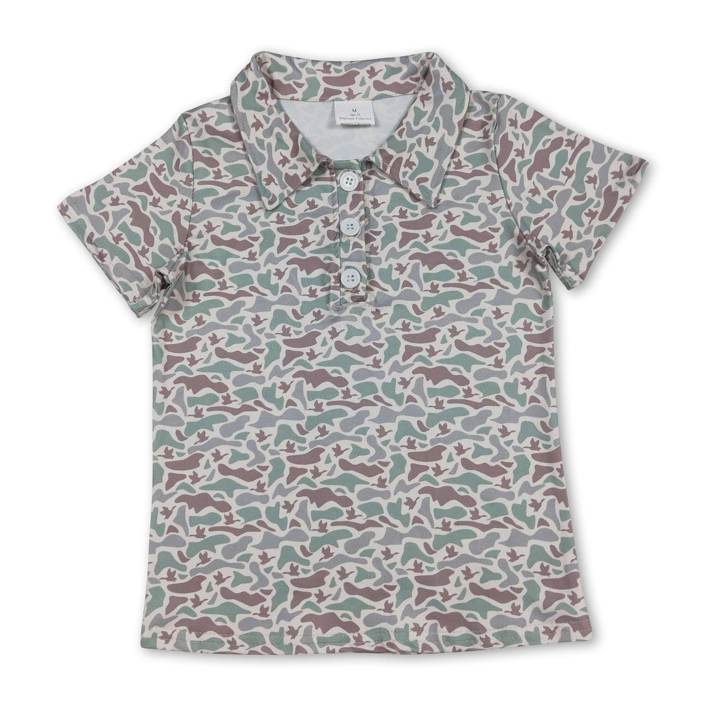 Youth Short Sleeve Duck Camo Polo Shirt