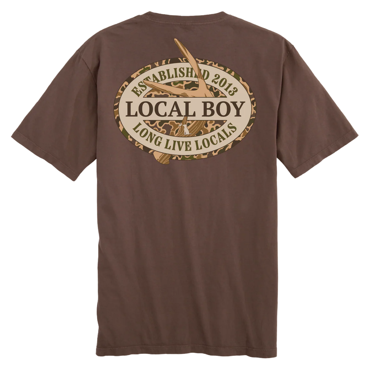 Youth Old School Antler Oval SS Tee in Espresso