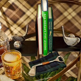 Golf Bookends with Nickel Finish