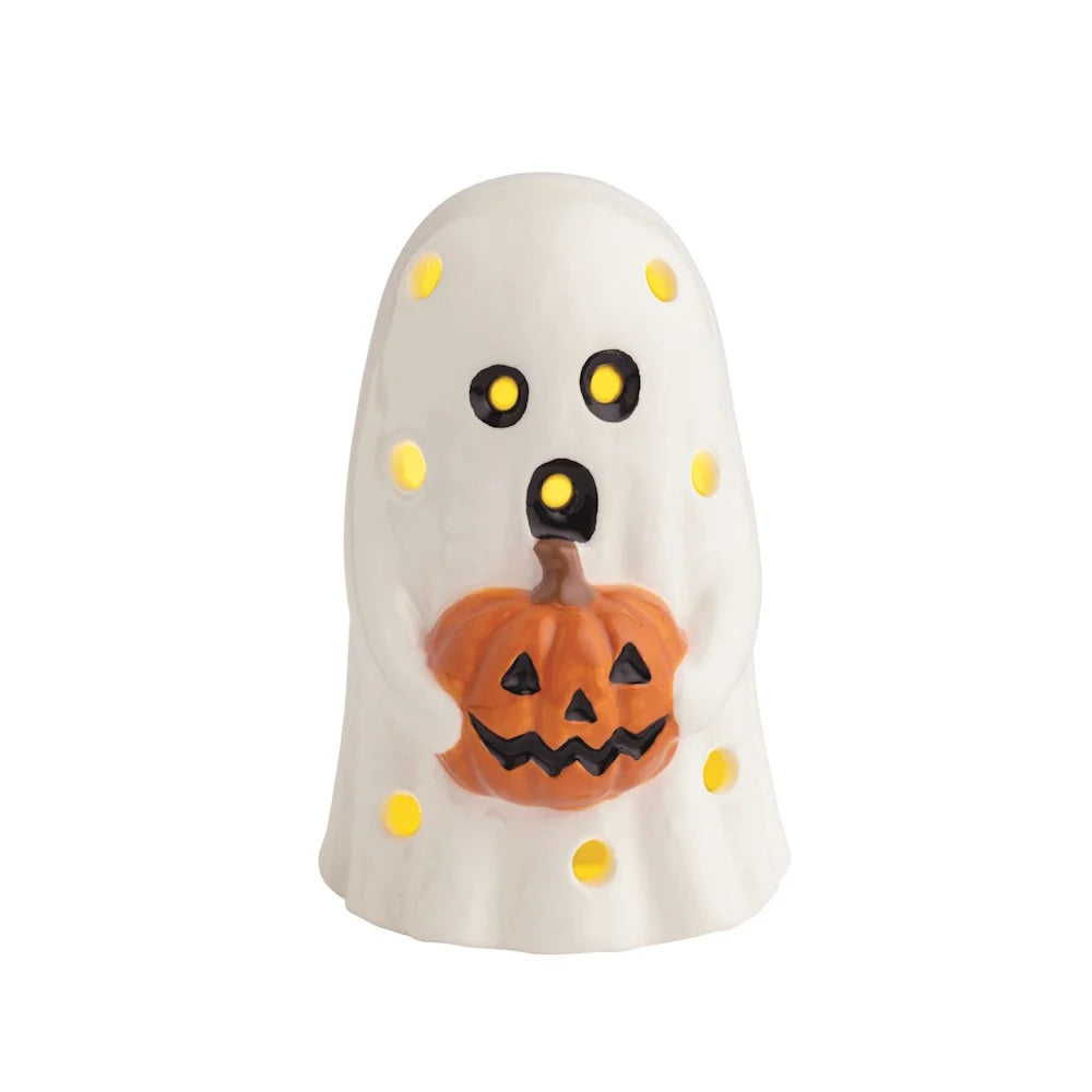 Ghost Hold Pumpkin LED Sitter