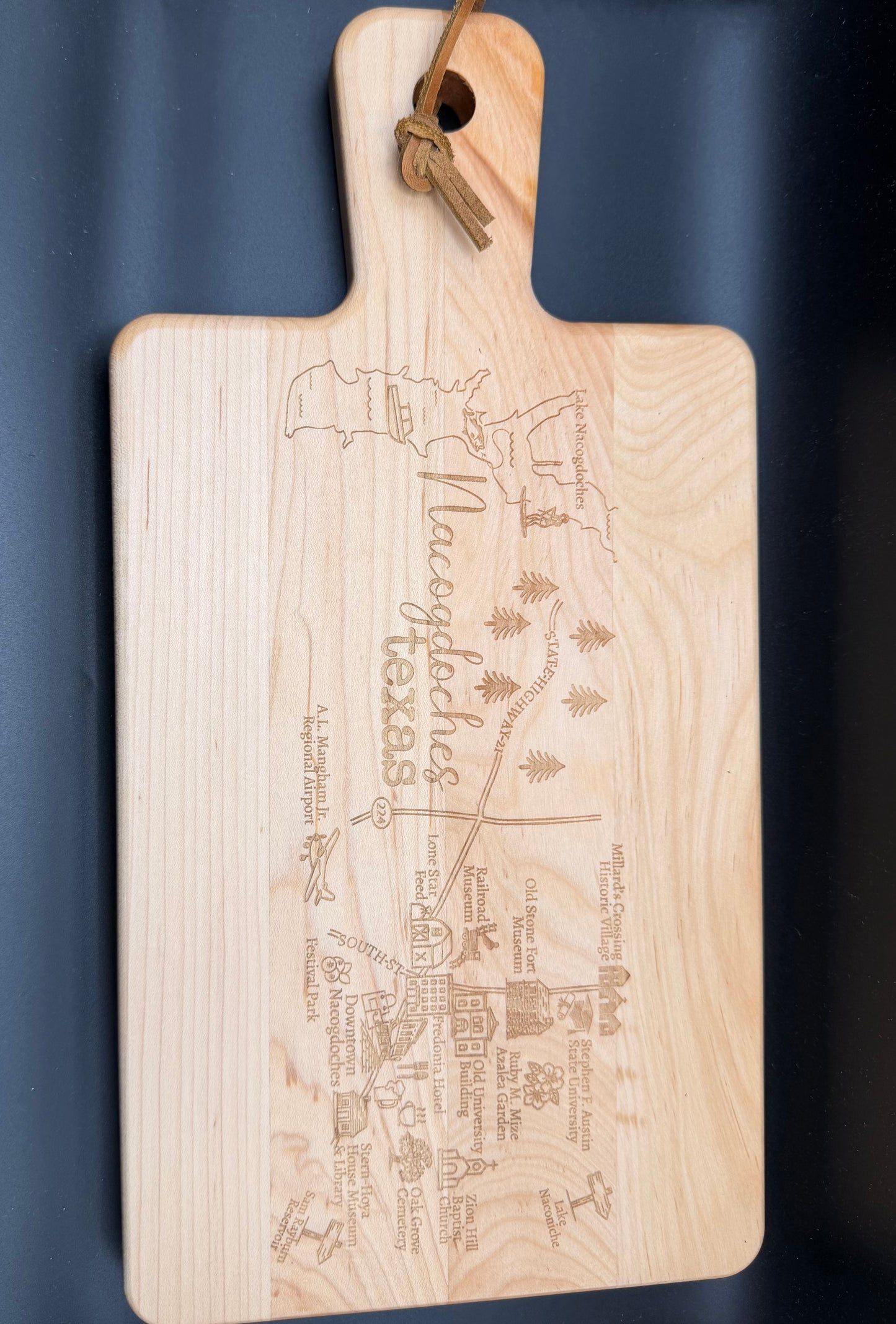 Medium Nacogdoches Map Engraved | Town Pride