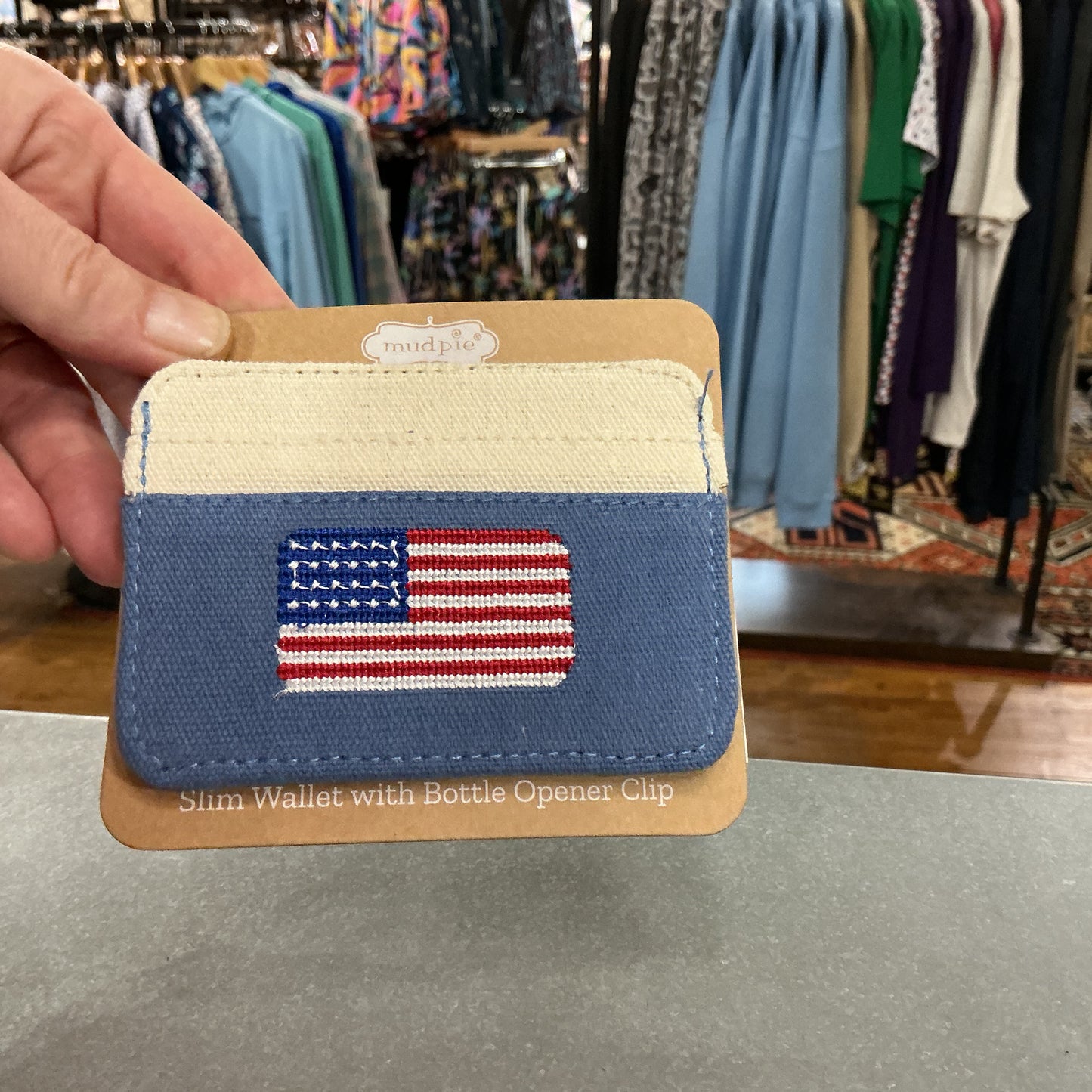Slim Wallet with Bottle Opener Clip | mud pie