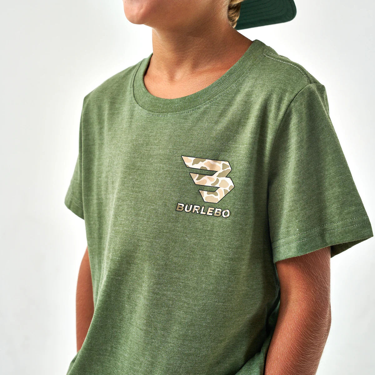 Mallard Camo Dog Tee in Heather Olive | Burlebo