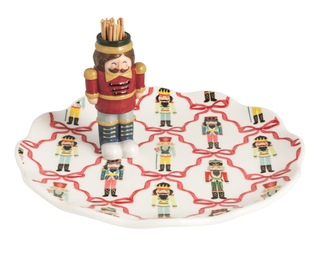 Nutcracker Toothpick Plate Set | Mudpie