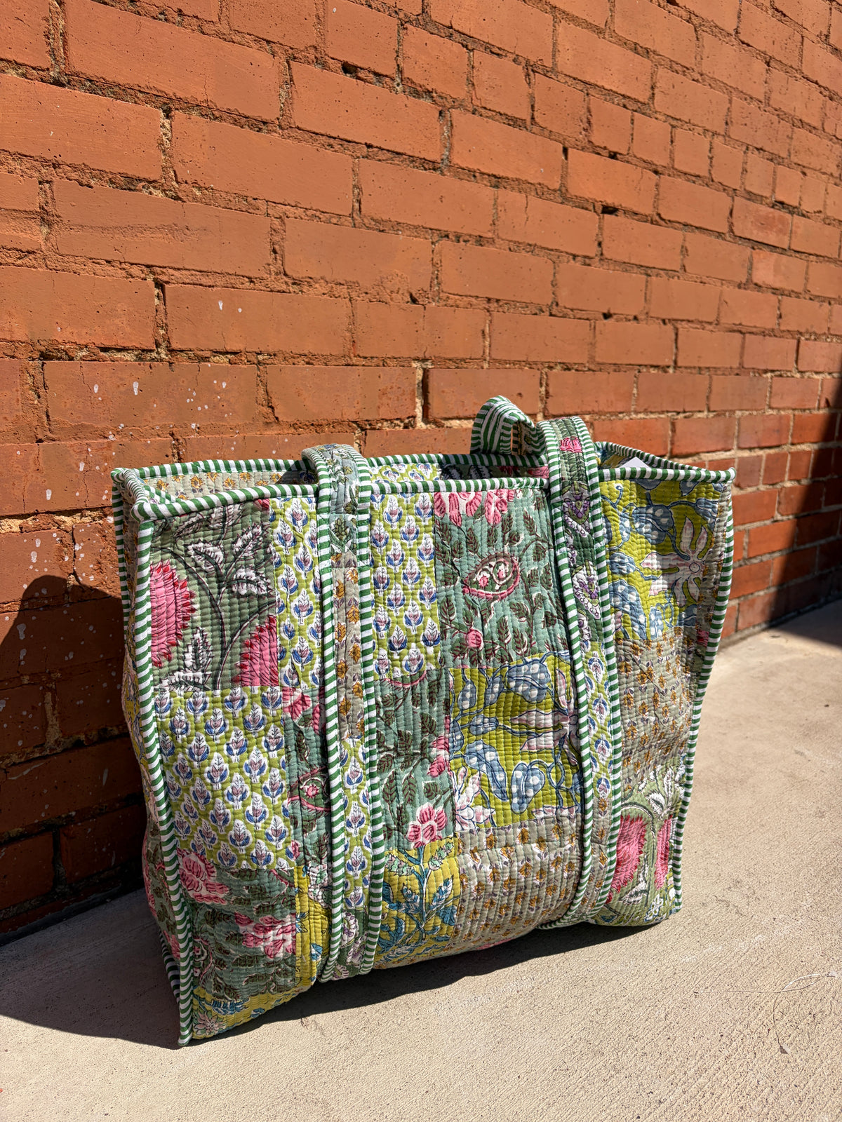 Large Patchwork Quilted Tote Bag