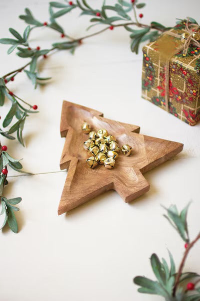 Carved Wooden Christmas Tree Platter | Kalalou