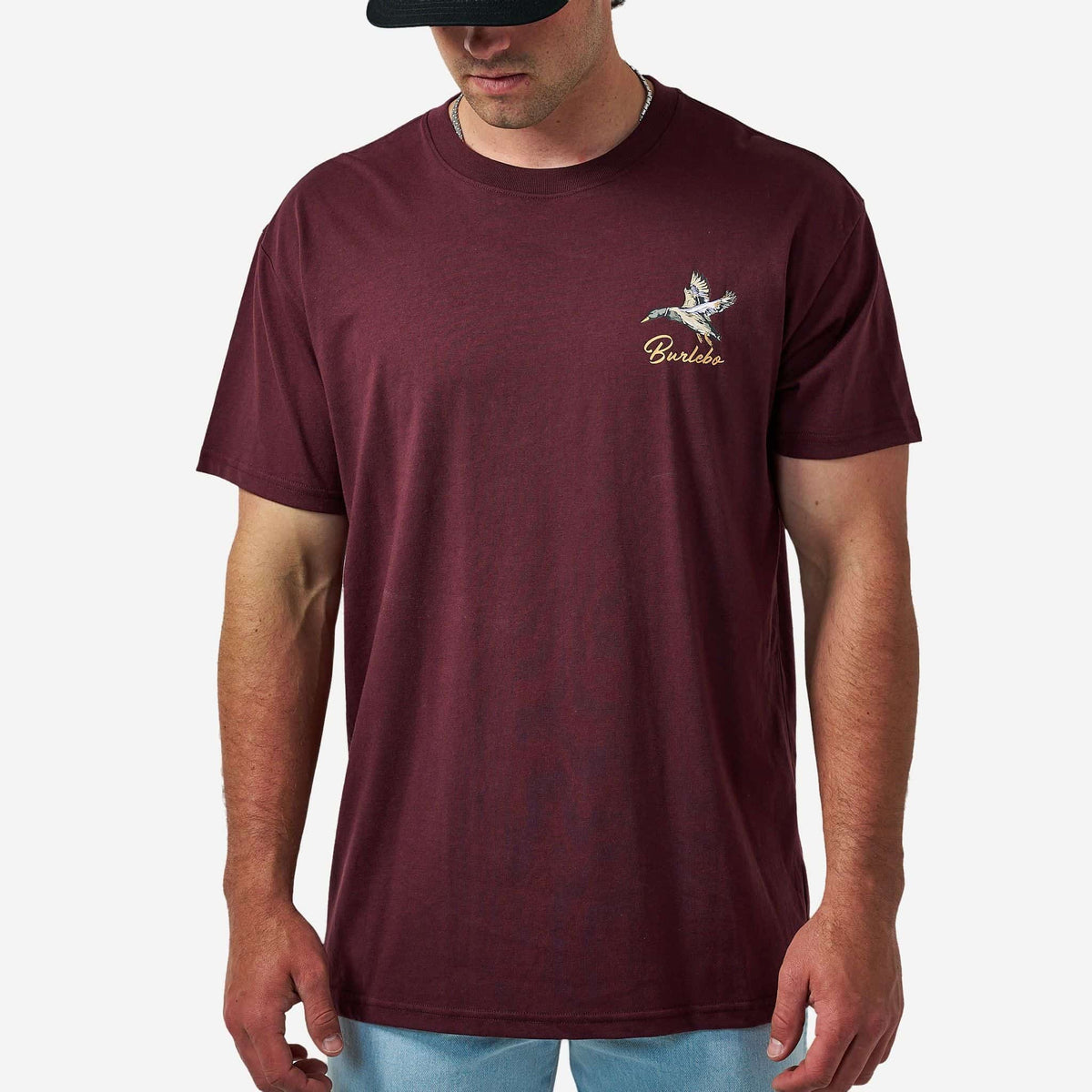 Short Sleeve Tee - Pintail Triangle Duck in Maroon