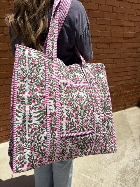 Large Quilted Tote Bag