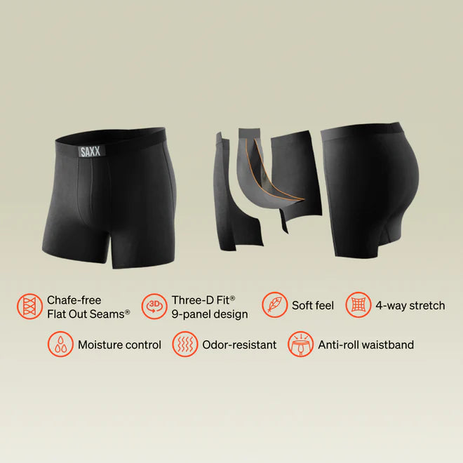Vibe Xtra Super Soft Boxer Brief Fly in Black | SAXX