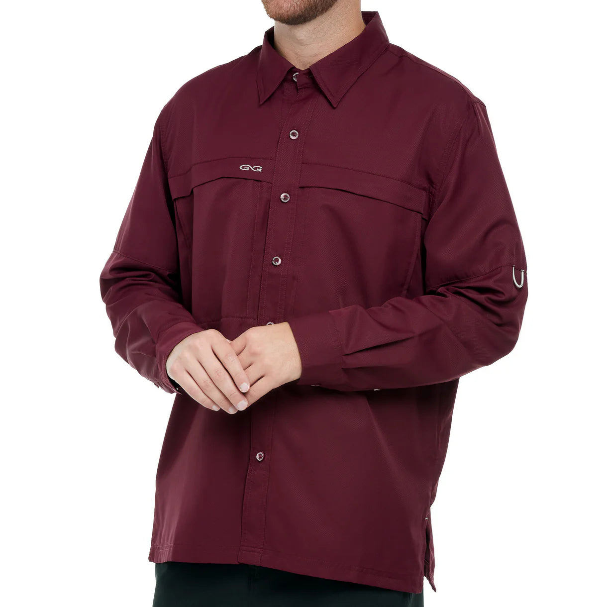 Explorer Long Sleeve Shirt in Maroon | GameGuard