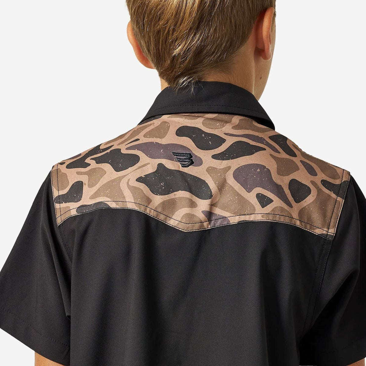 Youth Performance Western Shirt in Deer Szn Black & Gauge Camo