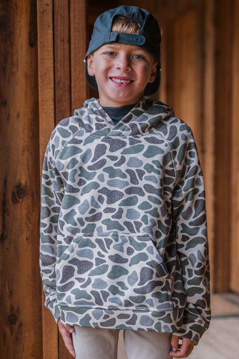 Youth Fleece Hoodie in Classic Deer Camo | Burlebo