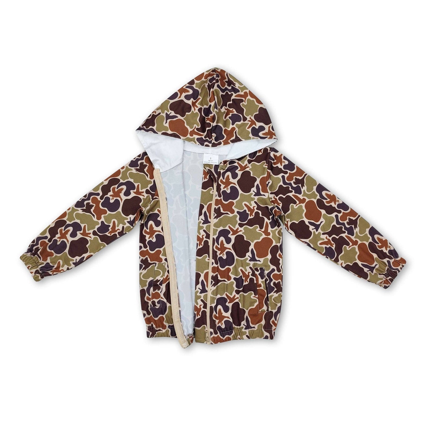 Youth LS Camo Zip-up Hoodie Jacket