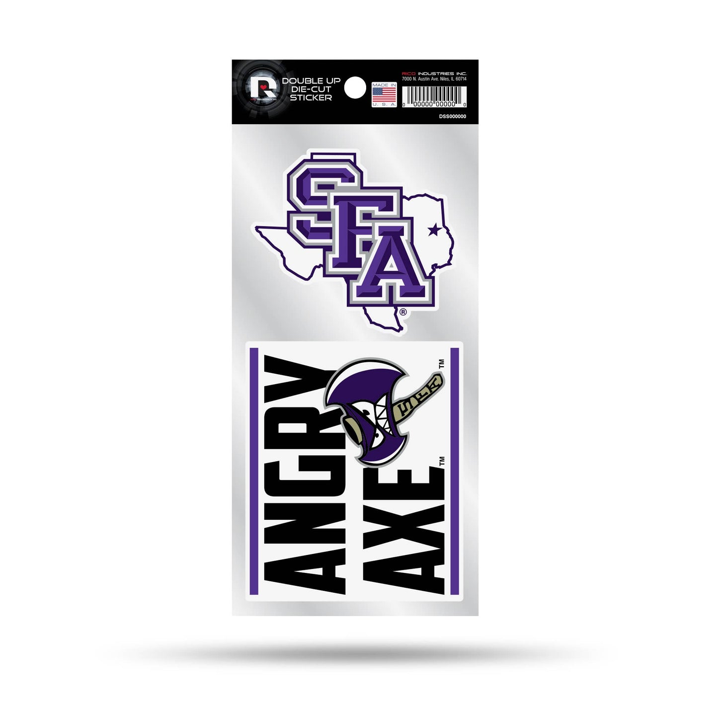 NCAA Stephen F. Austin Double-Up Die Cut Sticker