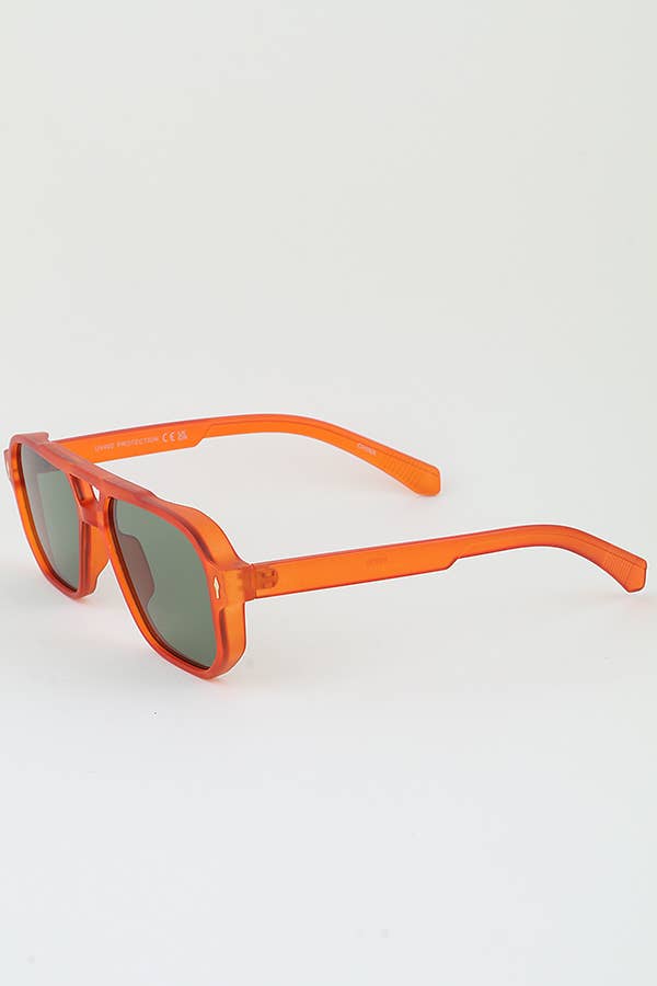 Retro Block Aviator Sunglasses: MULTICOLOR