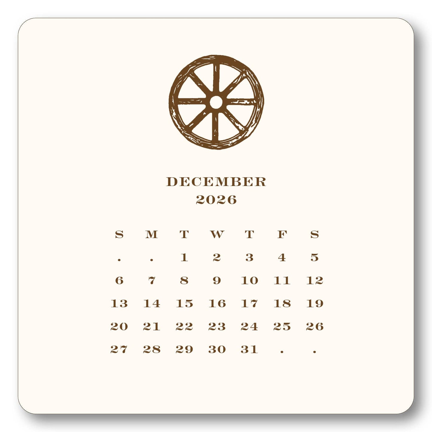 2026 Cowboy Calendar with Easel: Complete set