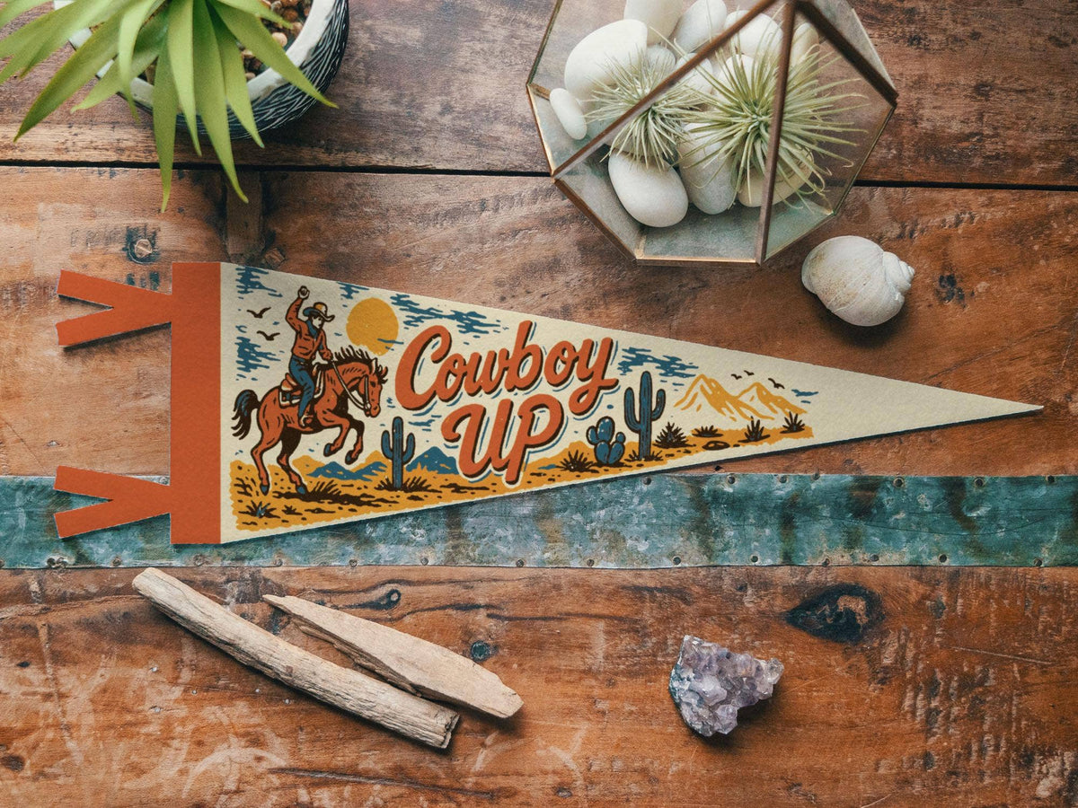 Cowboy Up Felt Pennant | Benoit's Design