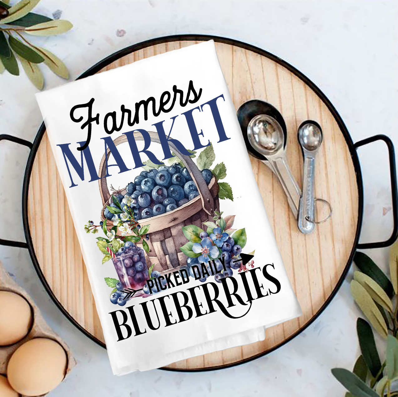 Avery Lane Gifts - Farm Fresh Blueberries Tea Towel