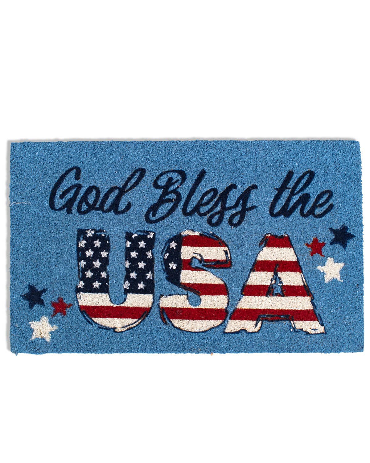 God Bless the USA Coir Doormat in Red/White/Blue | The Royal Standard