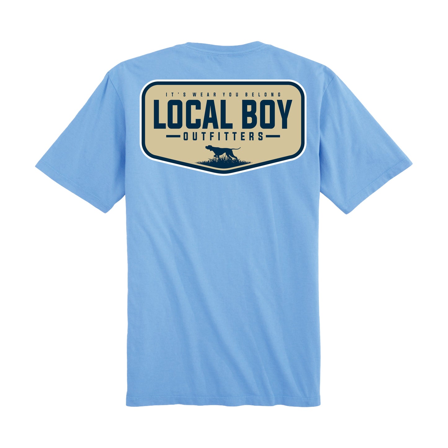 Pointer Badge SS T-Shirt in Washed Denim | Local Boy
