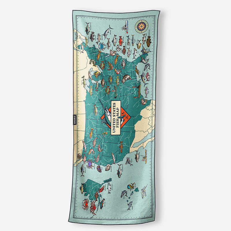 Original Towel in United States Fish Map Nomadix