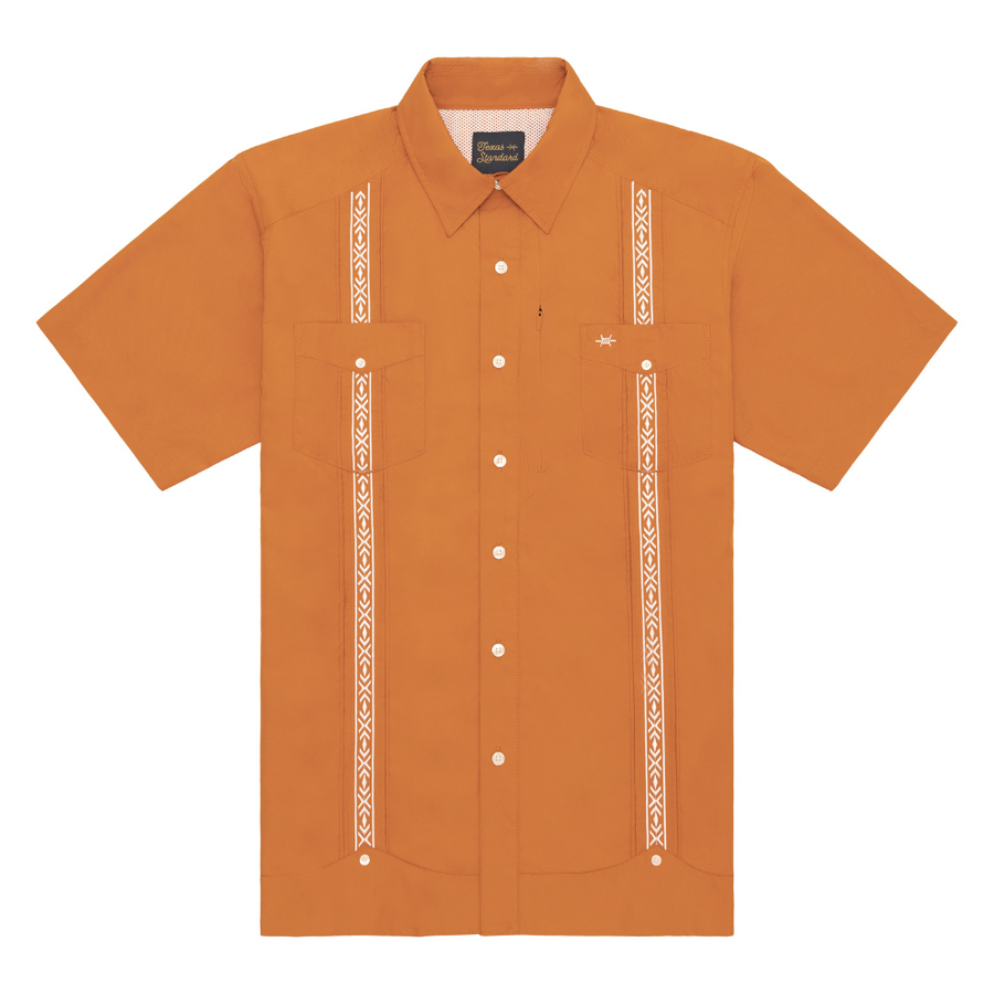 Guayabera LIbre in Solid Burnt Orange | Texas Standard