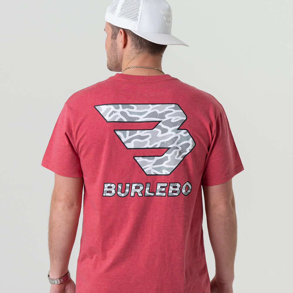 Short Sleeve Flying B Pocket Tee in Crimson| Burlebo