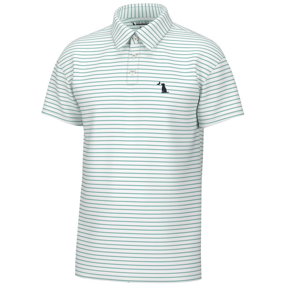 Edisto Stripe Polo in Turquoise/White | Local Boy