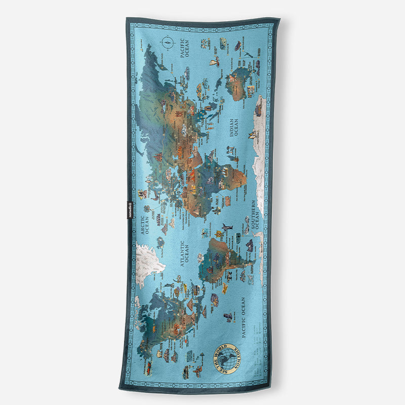 Ultralight Towel in World Map | Nomades