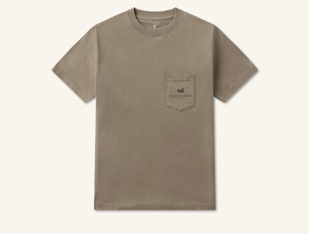 Branding Retro Camo T-Shirt in Stonewall Olive| Southern Marsh
