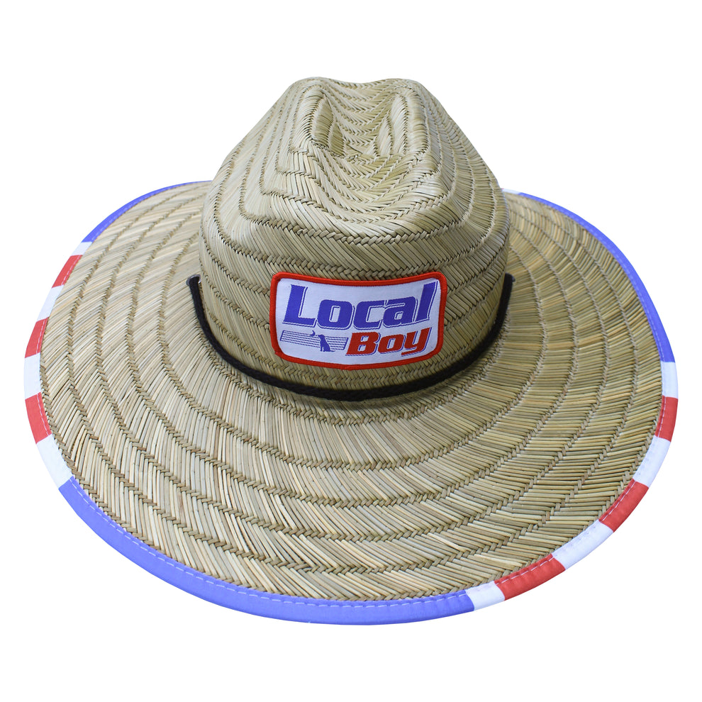 Palm Breeze Straw Hat Red, White, Blue| Local Boy Outfitters