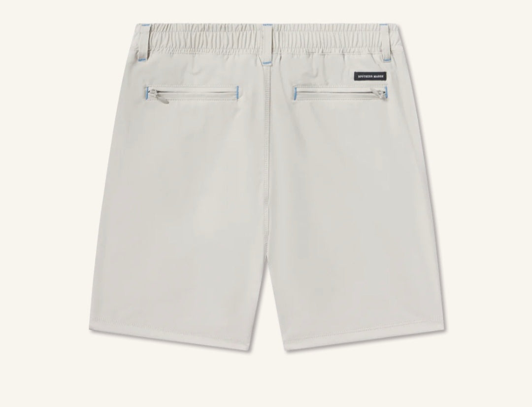 Youth Billfish Lined Performance Short in Light Gray | Southern Marsh