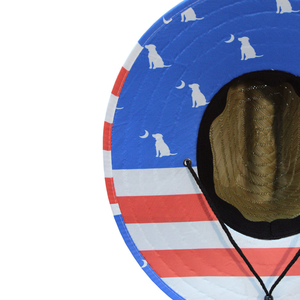 Palm Breeze Straw Hat Red, White, Blue| Local Boy Outfitters