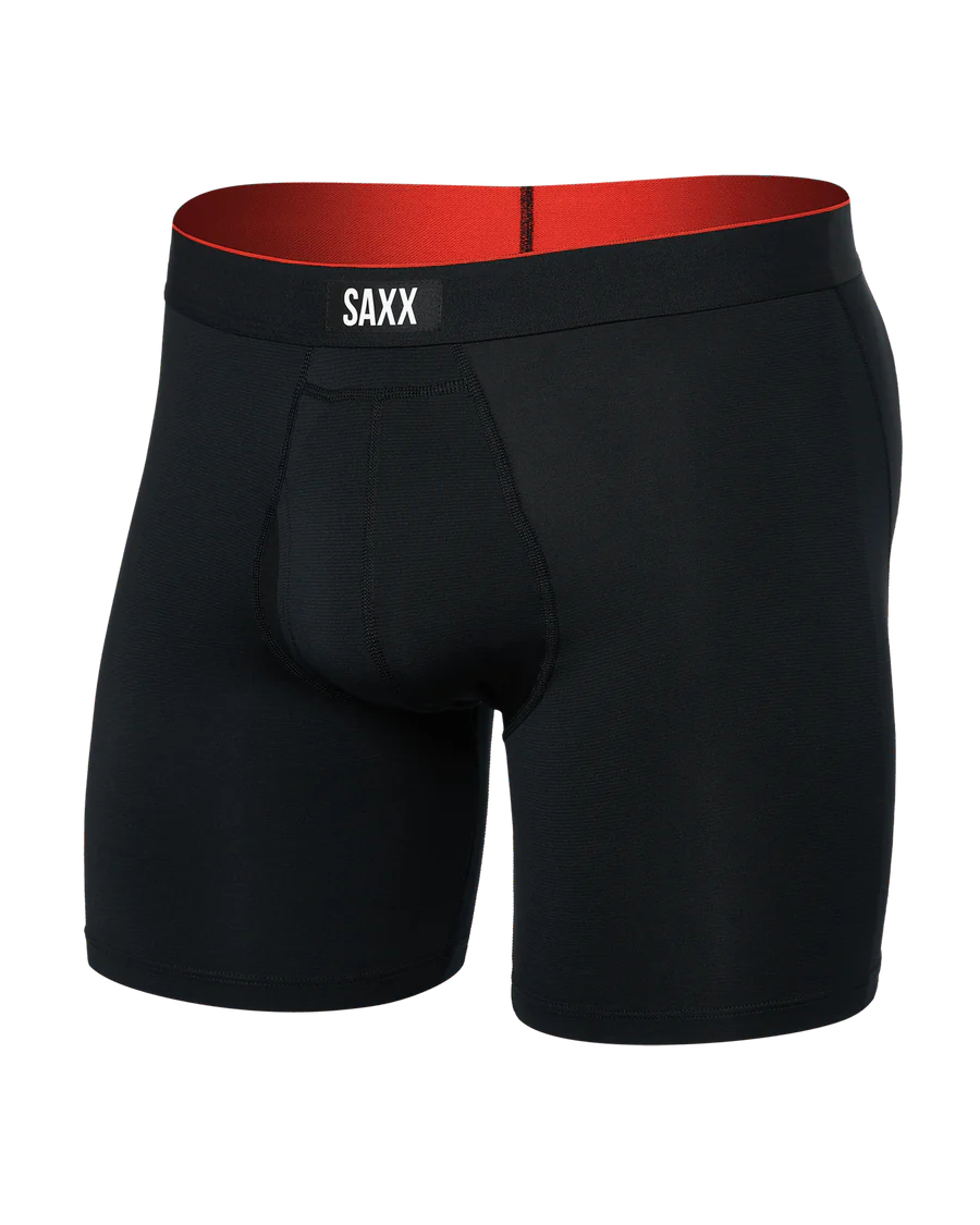 Multi Sport Mesh Boxer Brief Fly Black | SAXX