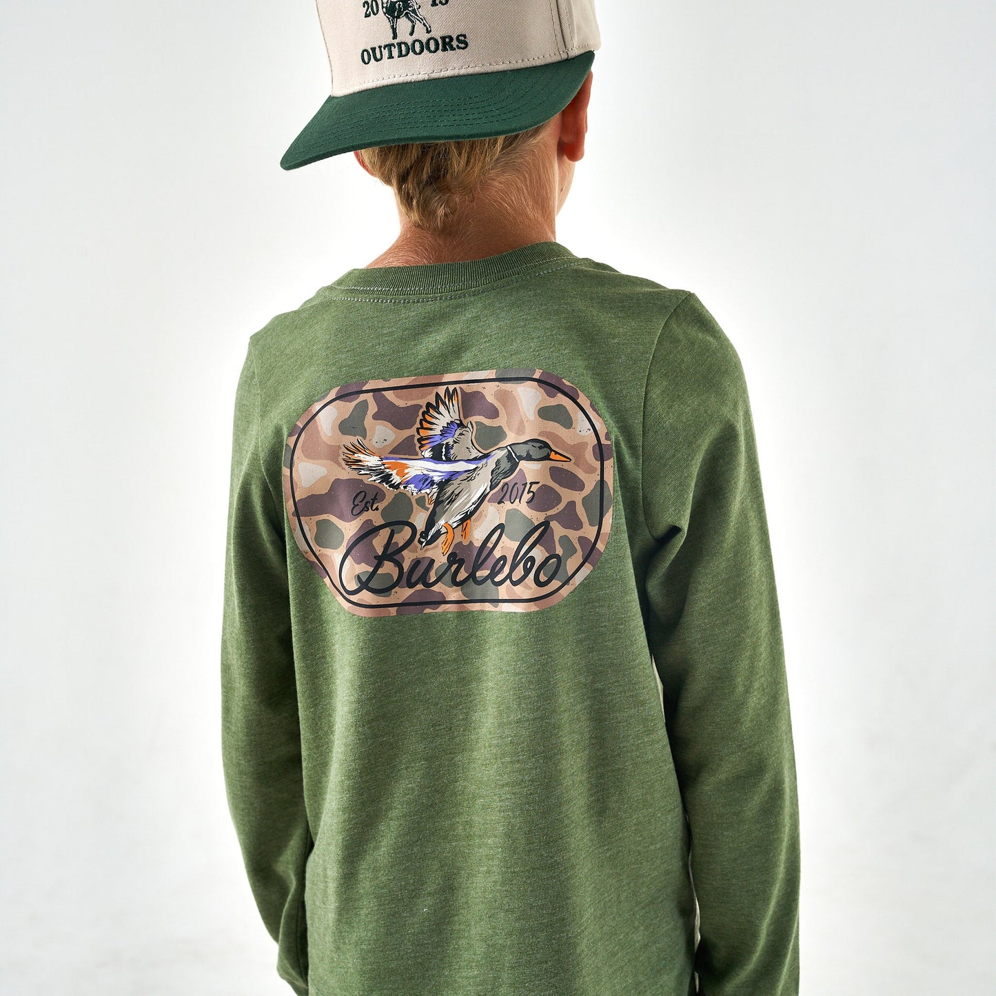 Youth Ducks Flying In LS in Heather Olive | Burlebo