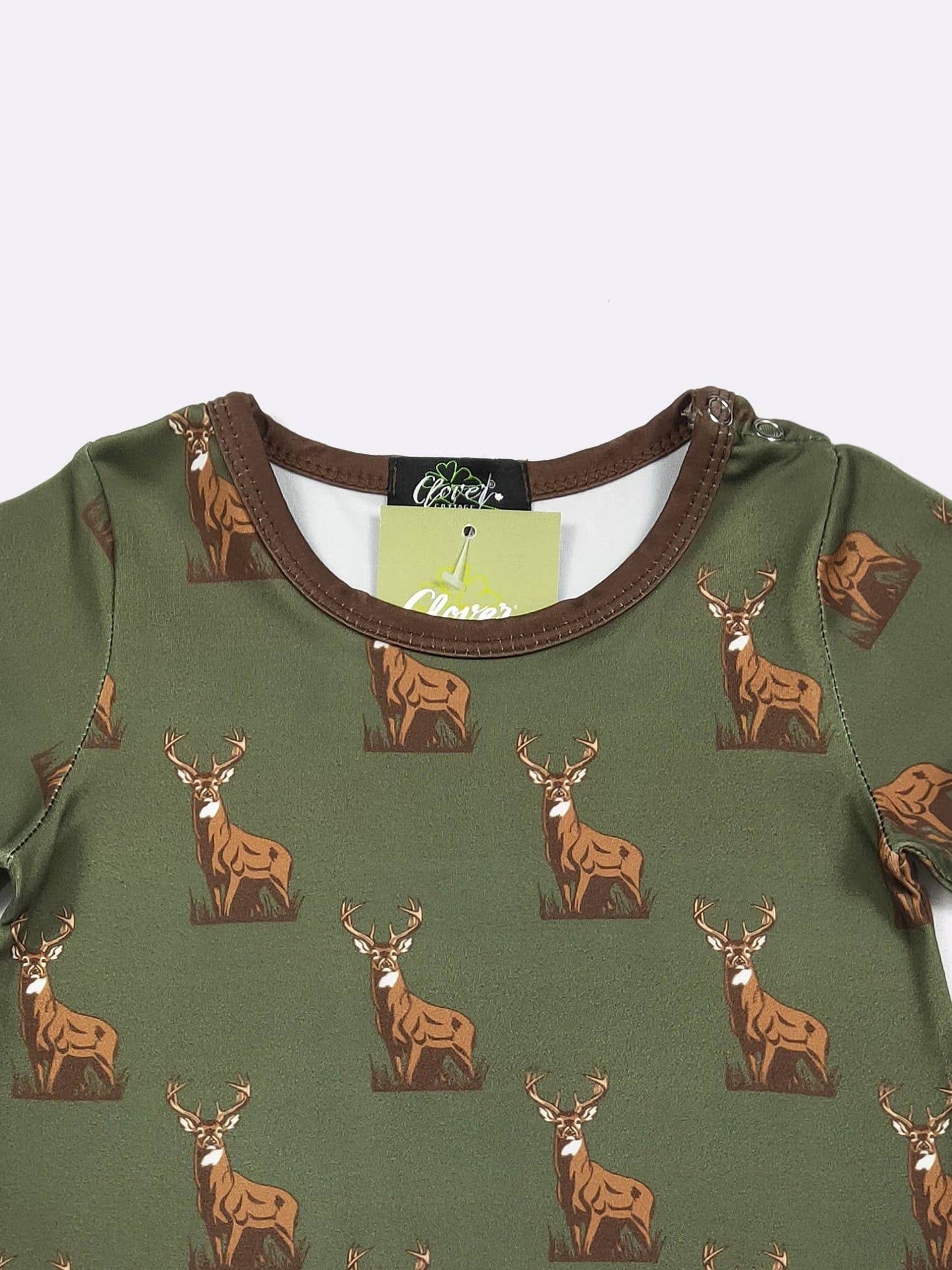 Hunter Green Buck Boy Romper