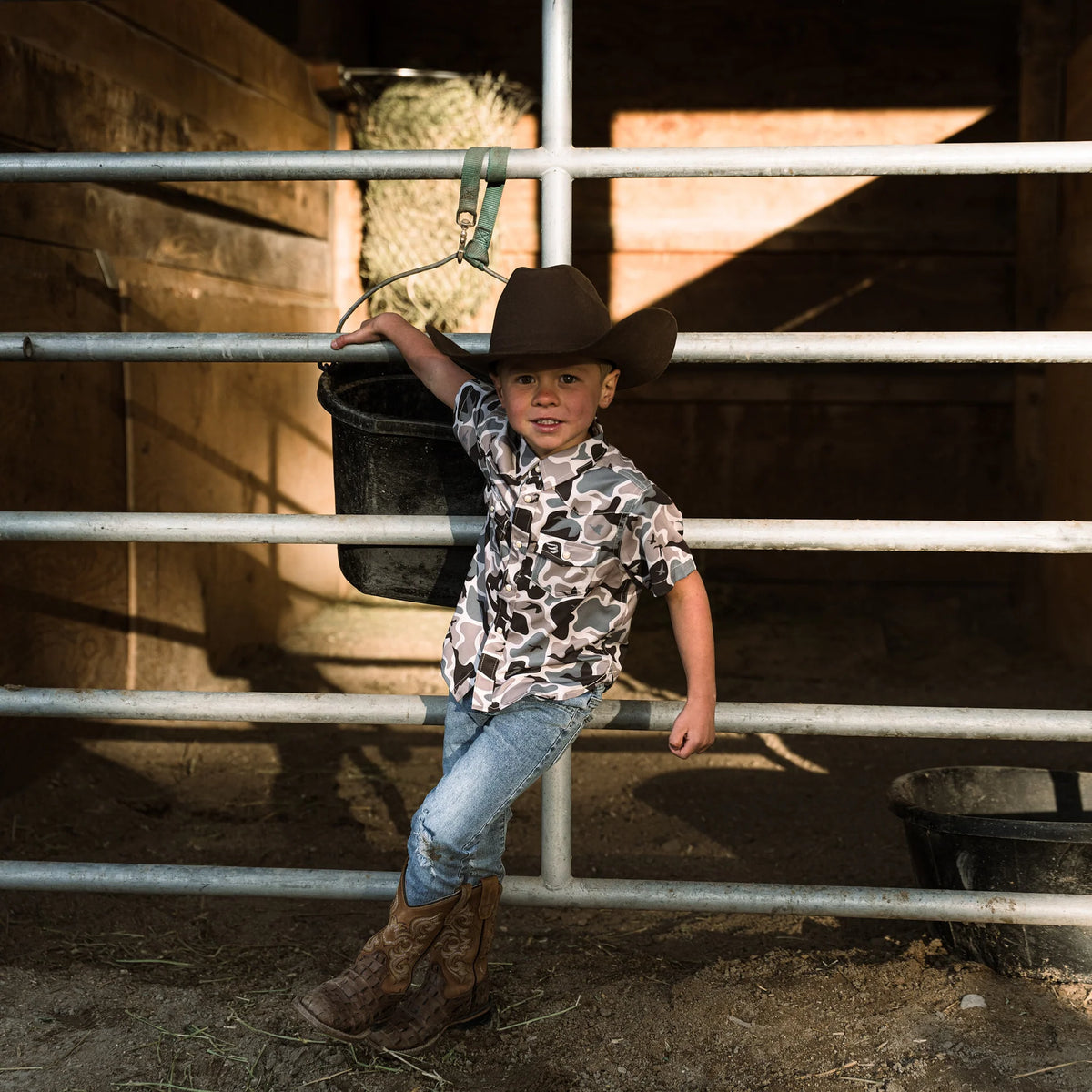 Youth Performance Western Shirt in Mallard Mayhem Camo